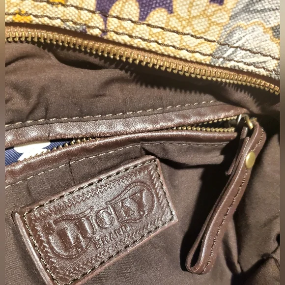 LUCKY Floral Canvas Suede Tote Bag - Picture 14 of 15